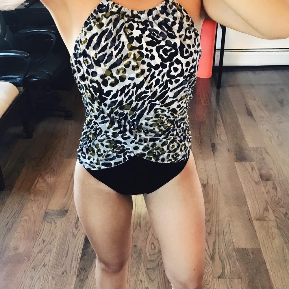 Magicsuit Printed Crossover Tummy Control Swimsuit